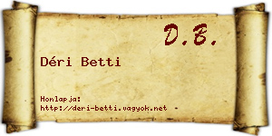 Déri Betti névjegykártya